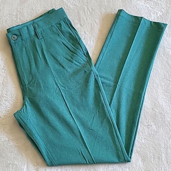 1764 Men's Golf Pleated Pants 30x30 Slim Fit Performance Green Comfort Waist
